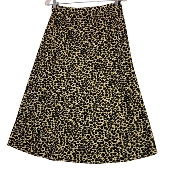 J.CREW Dresses & Skirts - J. Crew Leopard Print Midi Skirt Elastic Waist A-Line Womens Small Casual Office